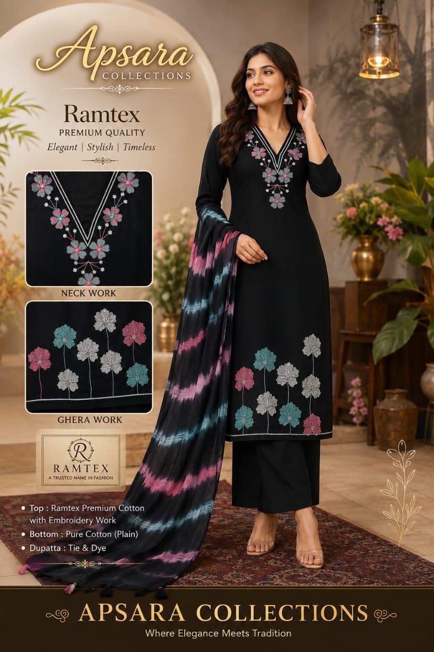 Black embroidered suit